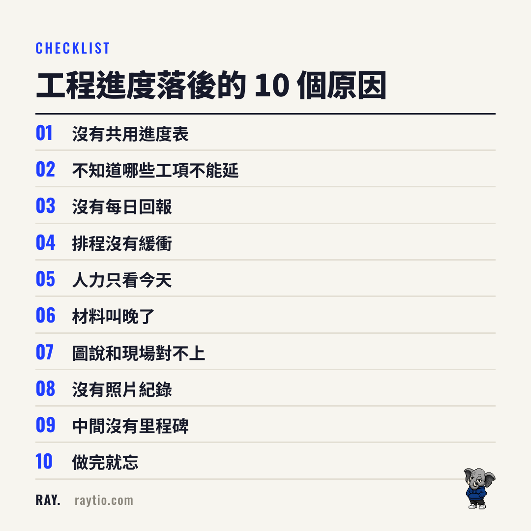 工程進度落後的 10 個隱性原因